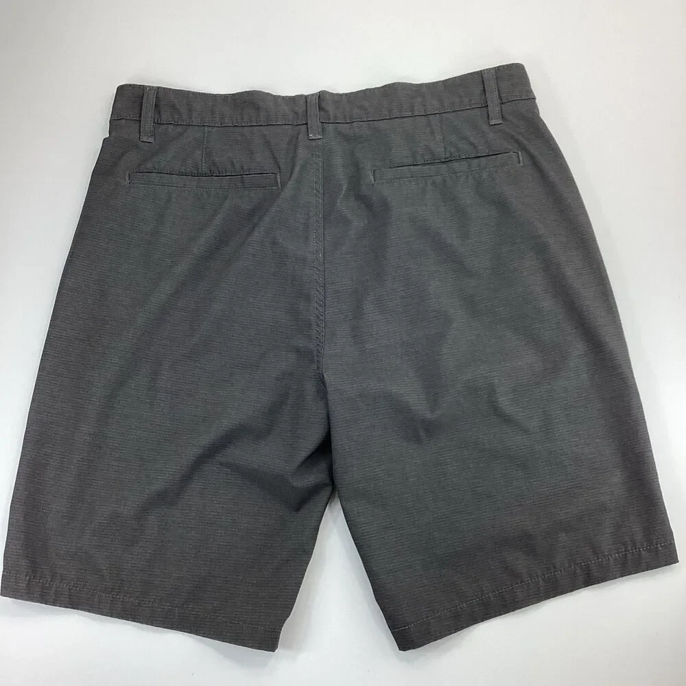 Hurley Mens Charcoal Gray Chino Walk Shorts Size 32 Casual Golf Flat Front